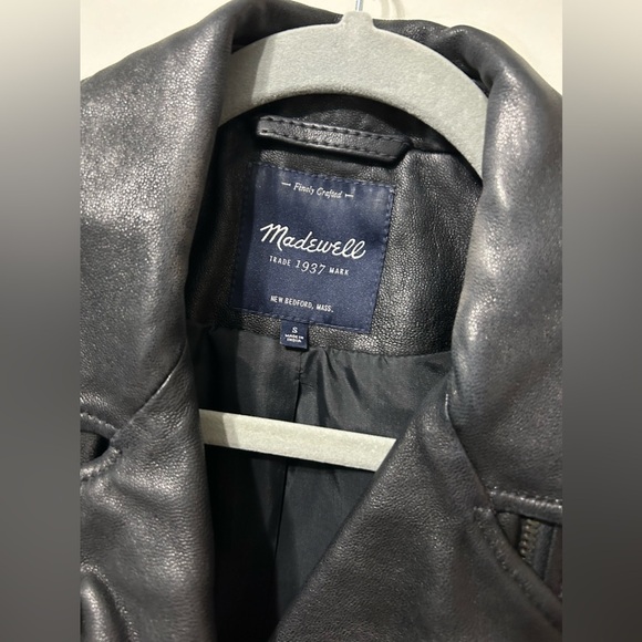 Madewell 💯 Leather Moto zip up button buckle Vest - Picture 4 of 8